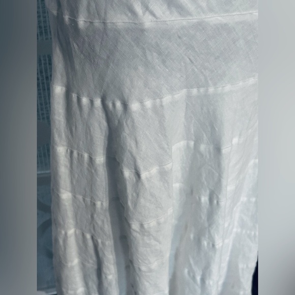Ralph Lauren SZ 12 White Tiered Linen Maxi Skirt Resort Cruise Beach Boho Large - Picture 5 of 14